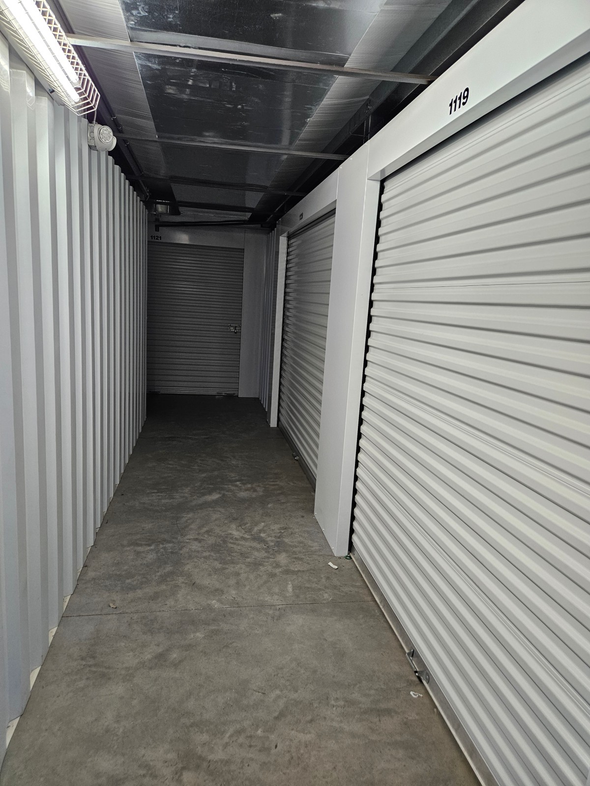 Climate-controlled storage unit interior at Powdersville Self Storage