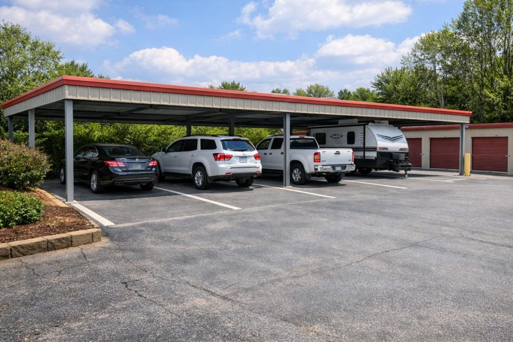 covered vehicle parking storage type in our self storage